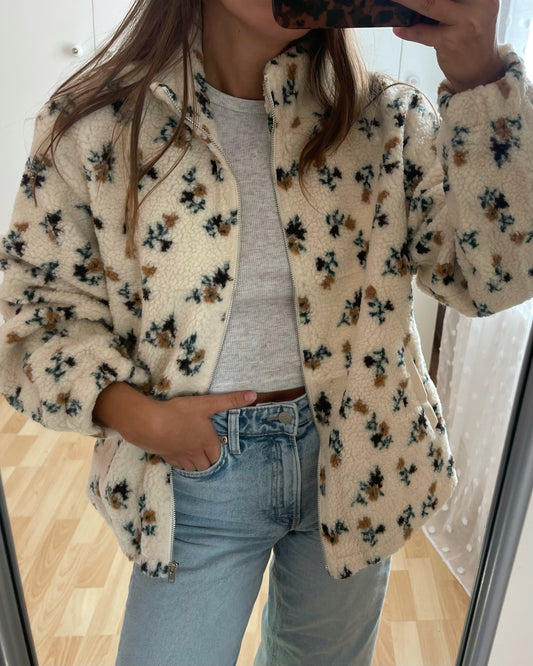 Veste polaire à fleurs
