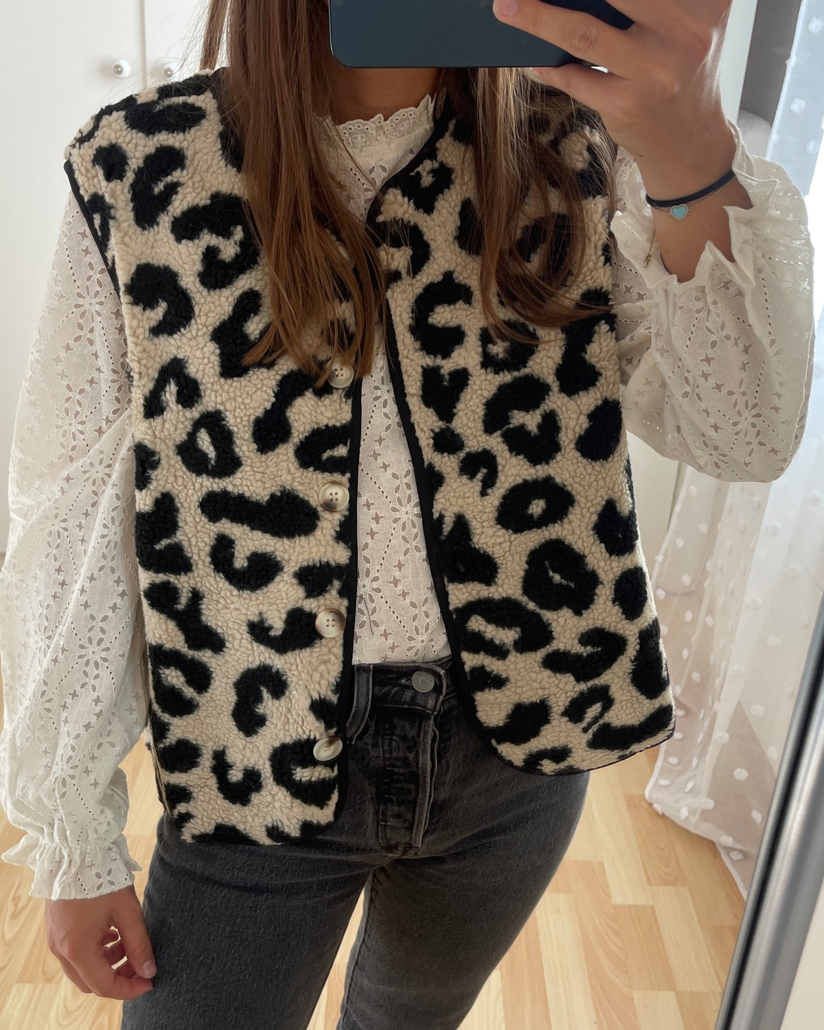 Veste mouton léopard