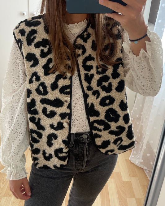 Veste mouton léopard
