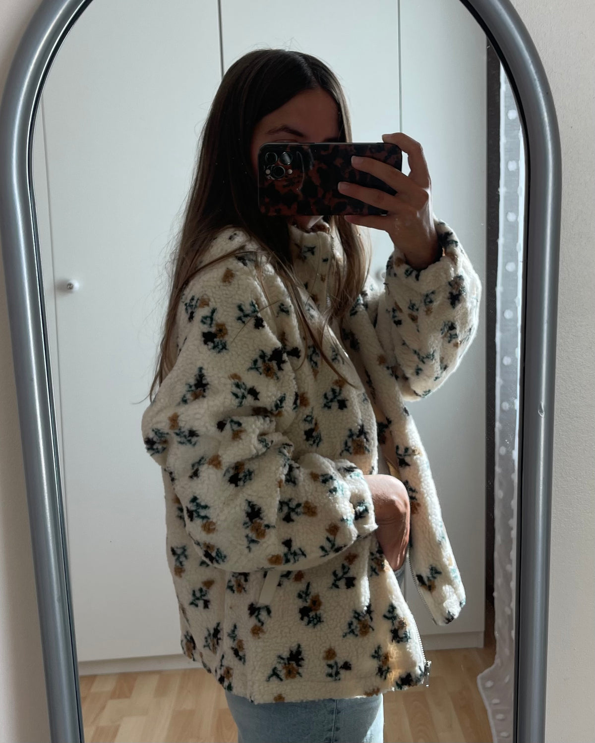 Veste polaire à fleurs