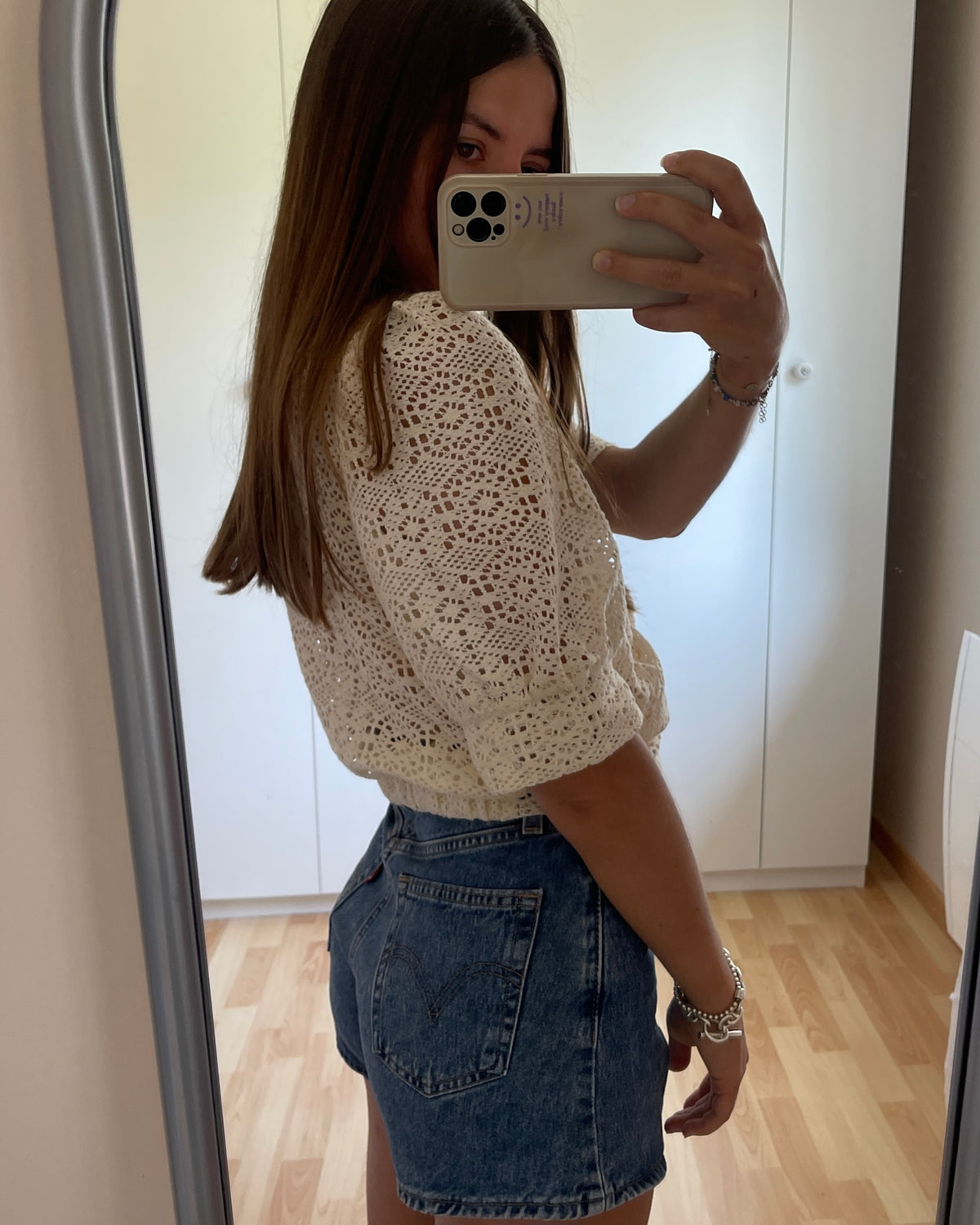 Blouse crochet écru