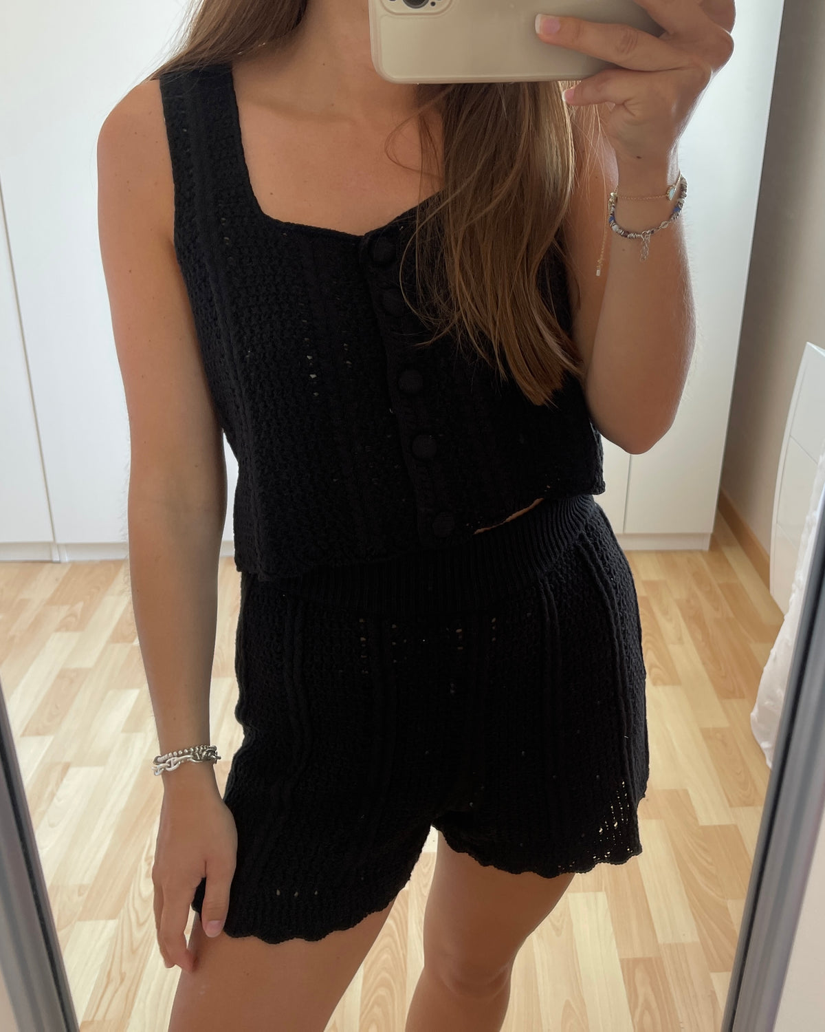 Short crochet noir