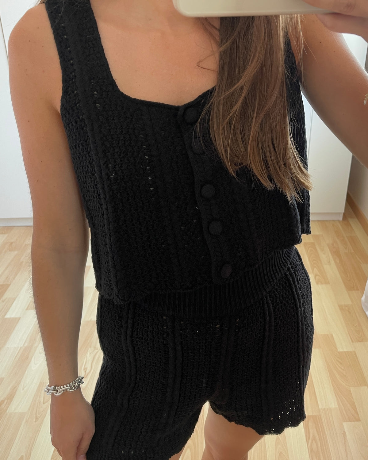 Short crochet noir