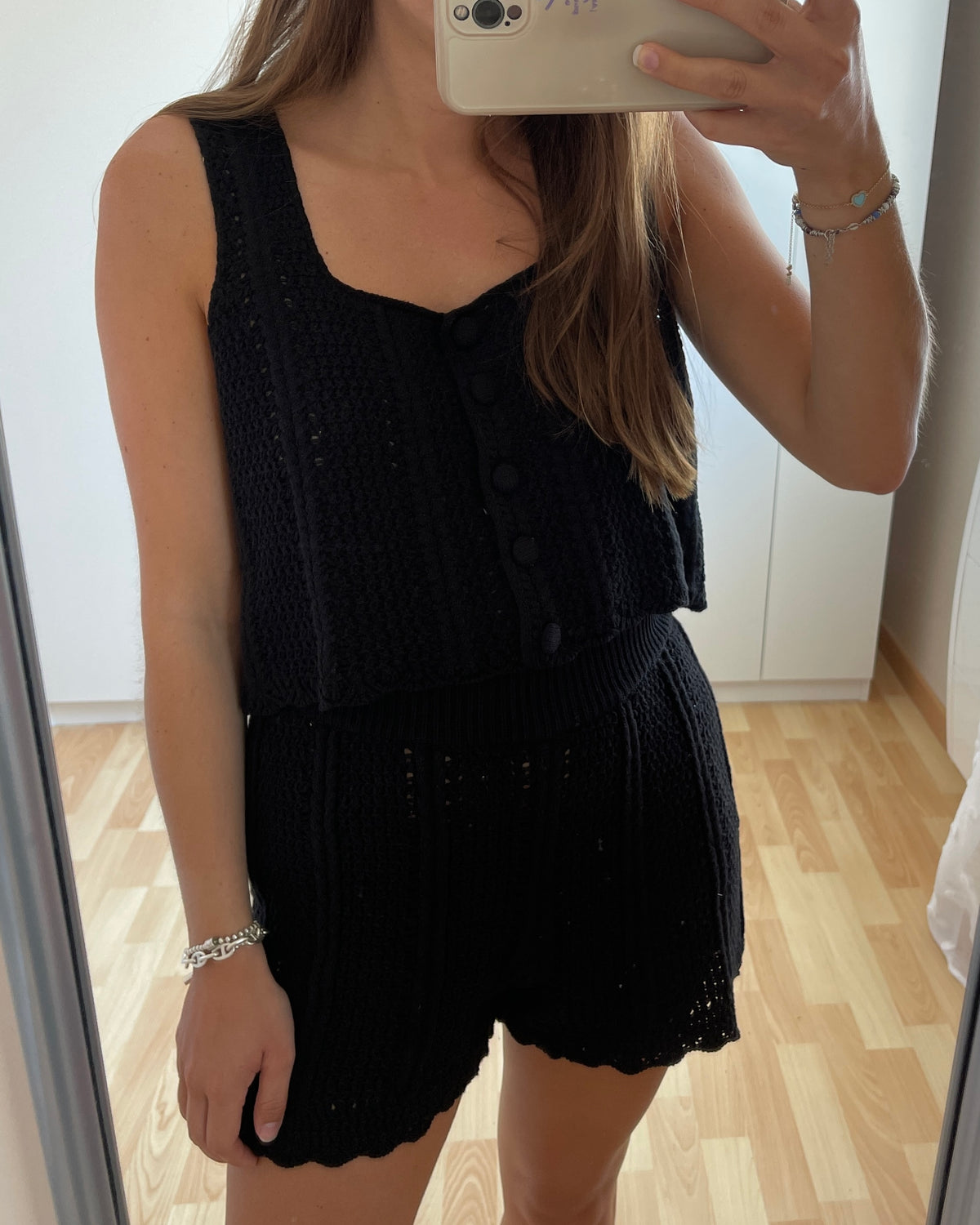 Short crochet noir